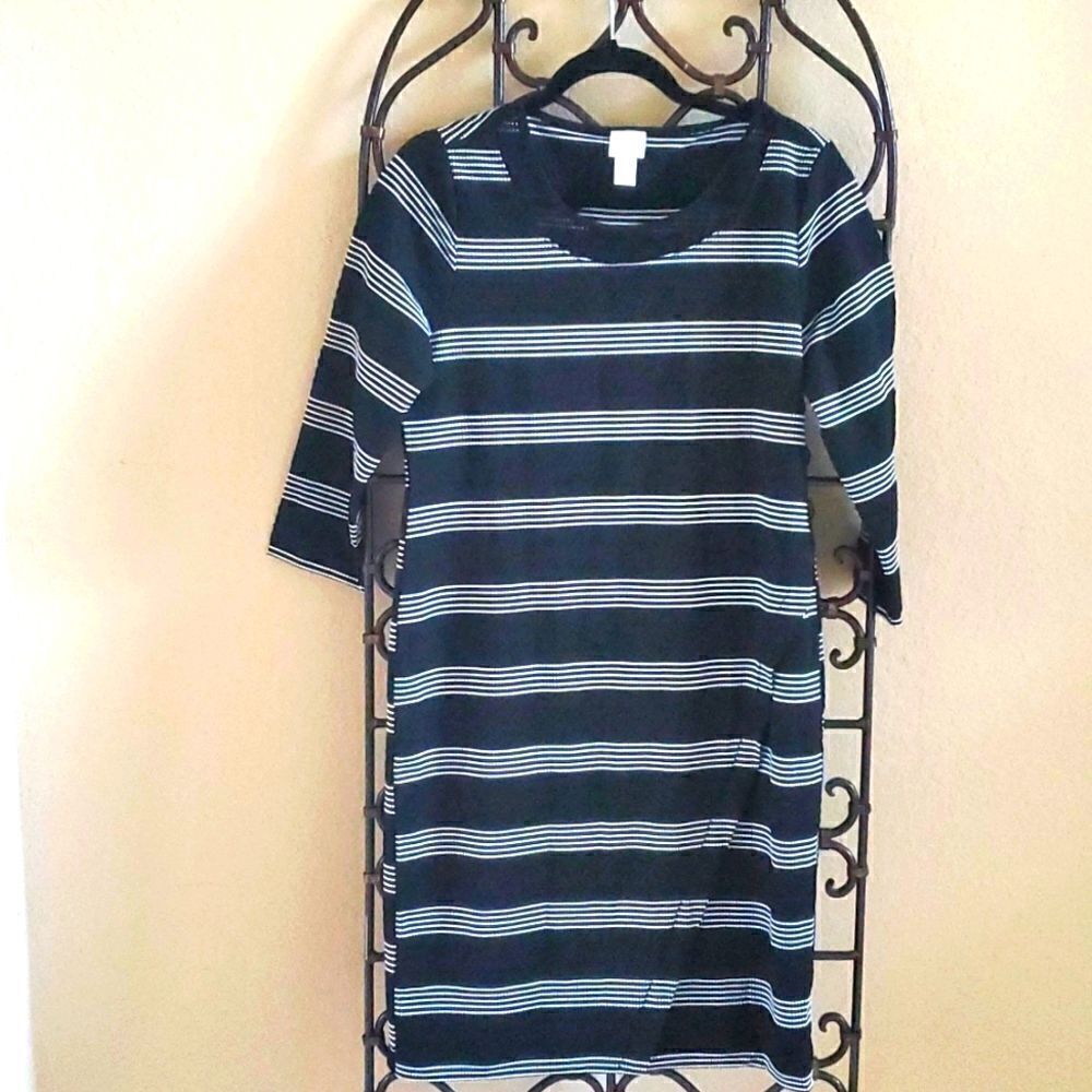 CHICO'S Striped Sheath Dress - Size 1‎